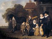 The Meebeeck Cruywagen family near the gate of their country home on the Uitweg near Amsterdam. Jacob van Loo